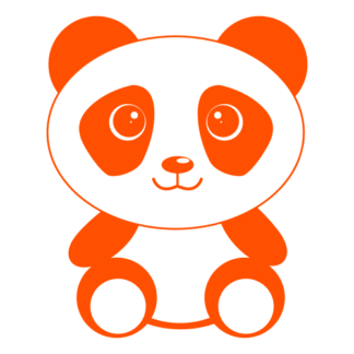 Cute Begging Panda Decal (Orange)